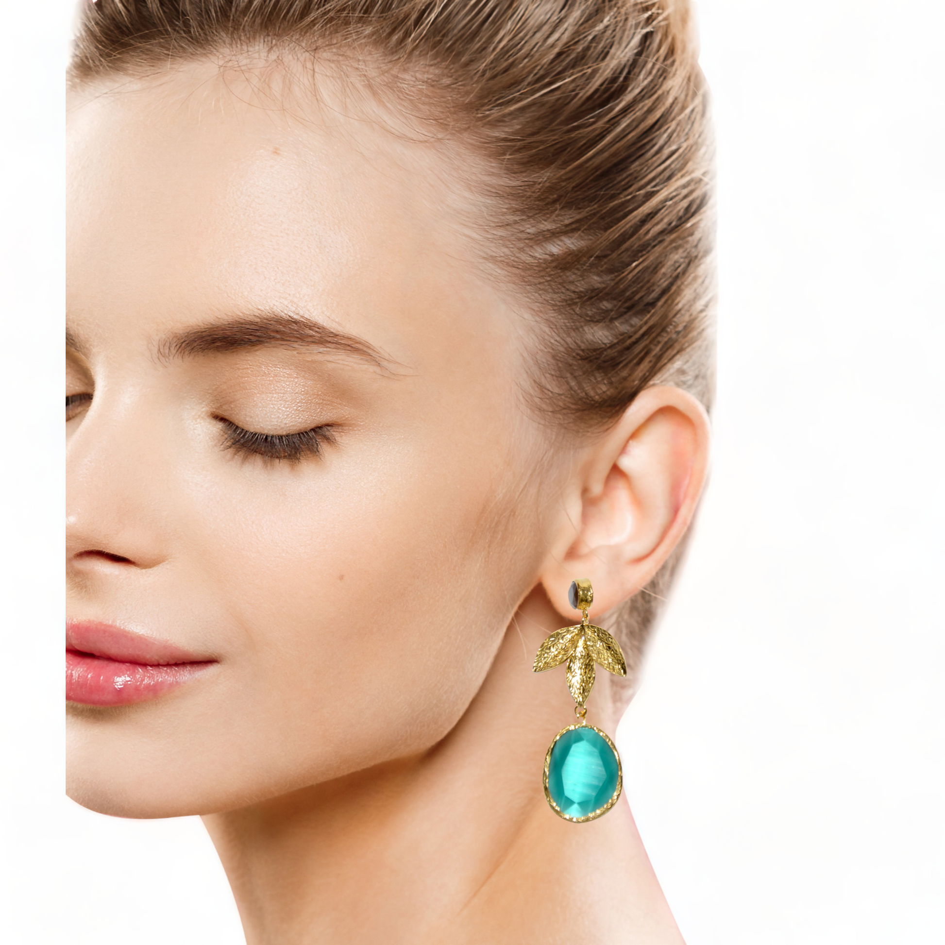 Aurora Turquoise Gold Earrings - shopzeyzey