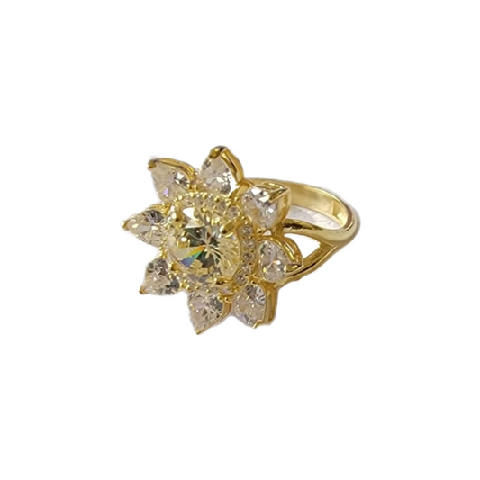 Cz Heart Gold Plated Silver Ring - shopzeyzey