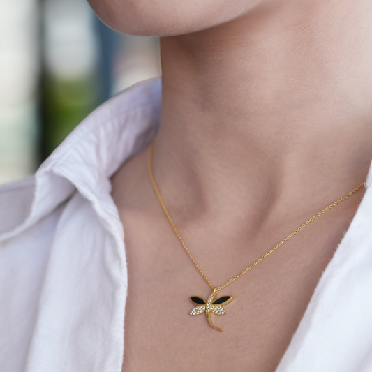 Dainty Dragonfly Necklace - shopzeyzey