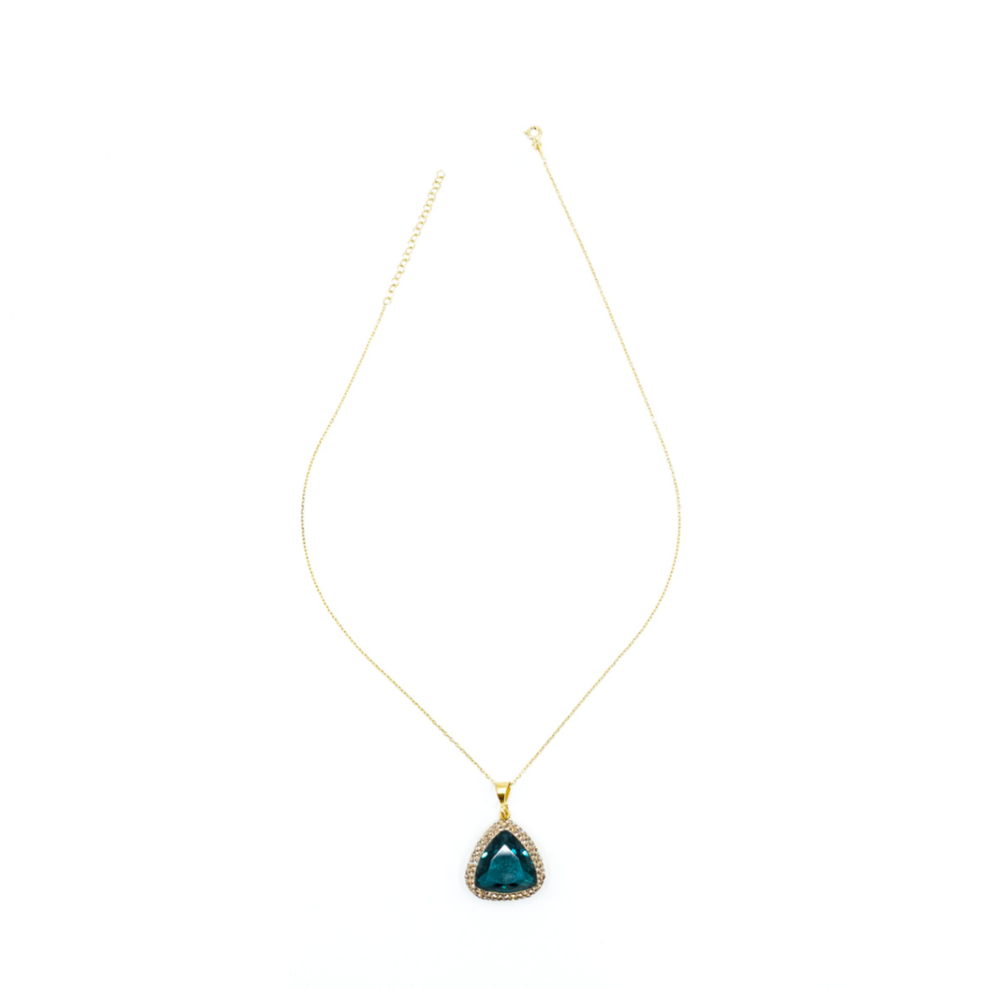 Blue on sale triangle necklace