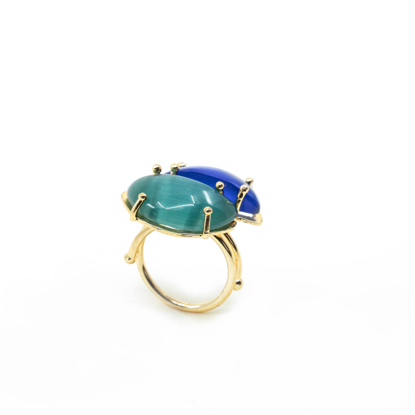 Light Blue and Dark Blue Cat Eye ring - shopzeyzey