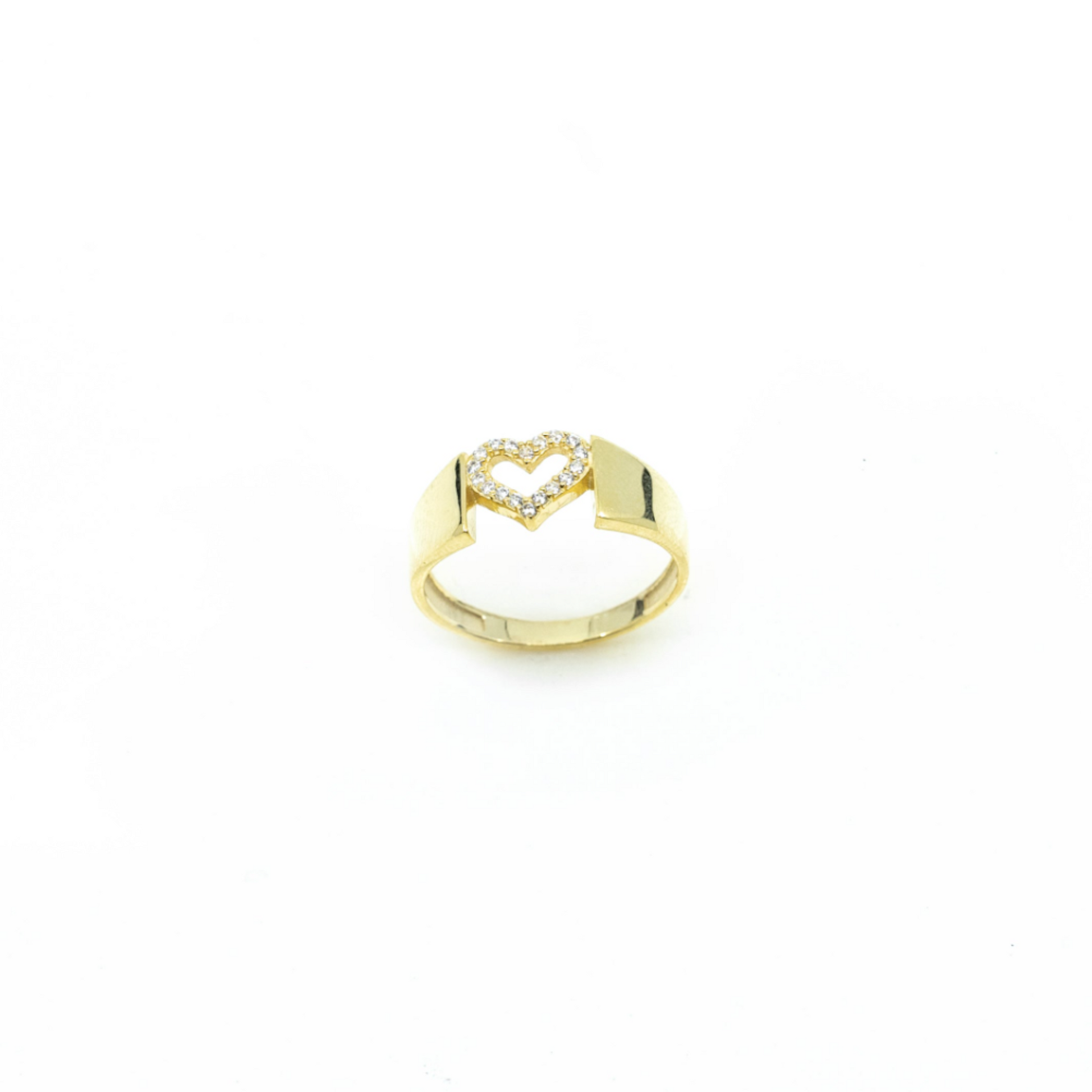 Open Heart Wide Band Gold Ring - shopzeyzey