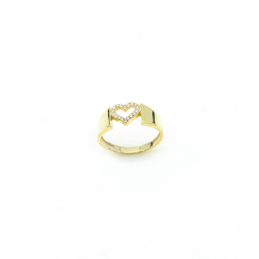 Open Heart Wide Band Gold Ring - shopzeyzey