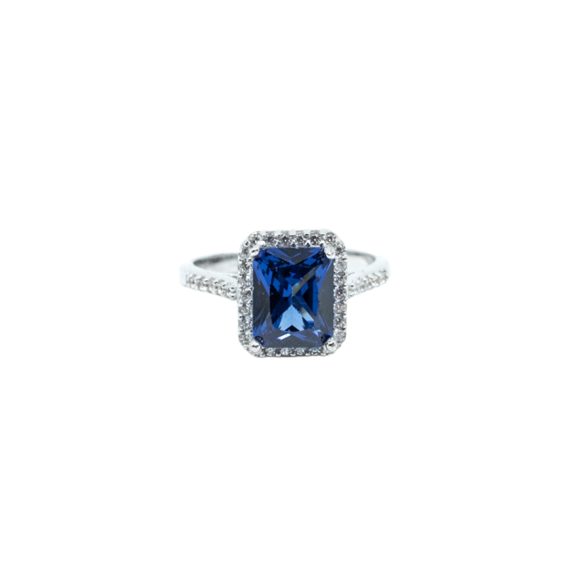 Cushion Cut Blue Sapphire Ring - shopzeyzey