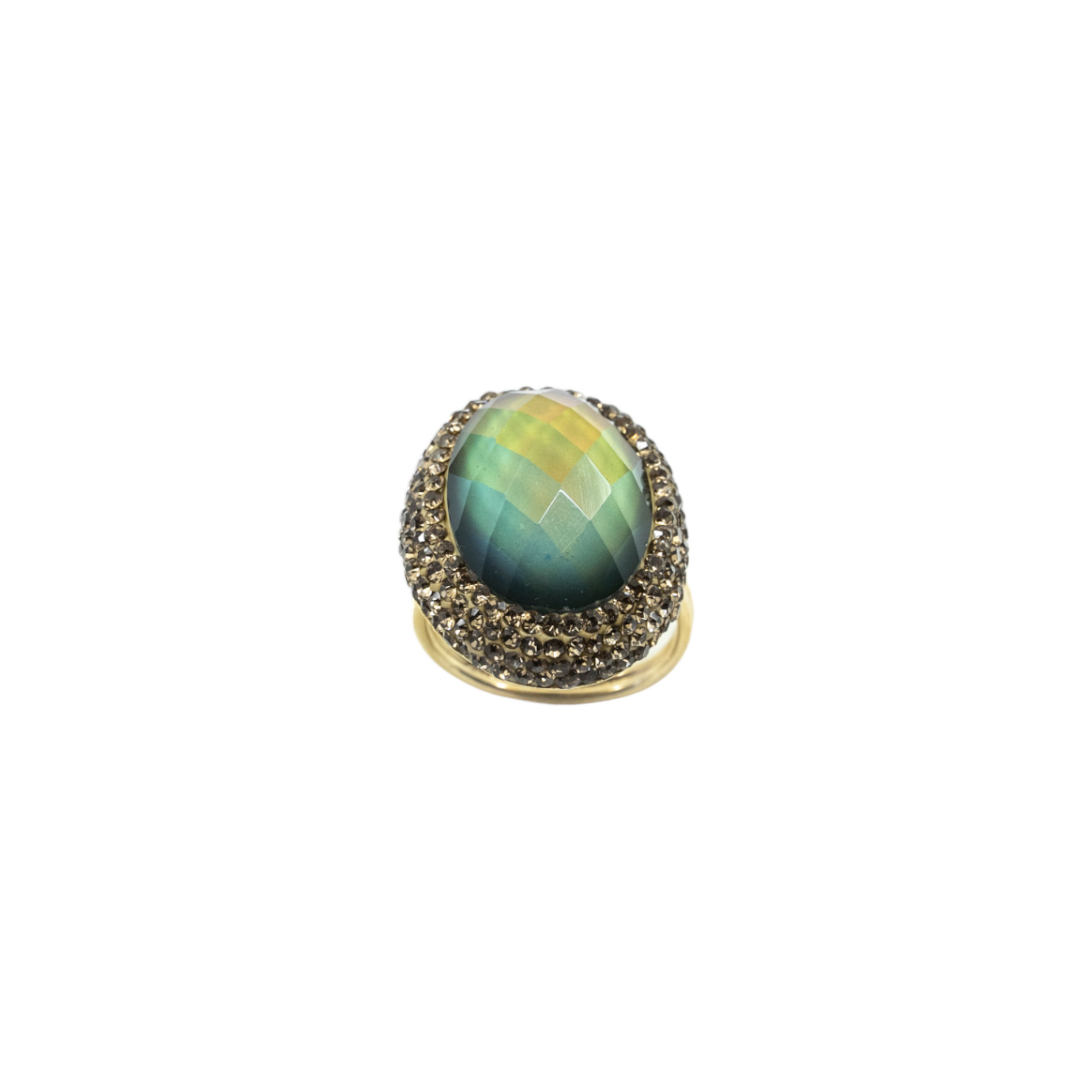 Round Diaspore Color Changing Ring With Hematite Trim - shopzeyzey