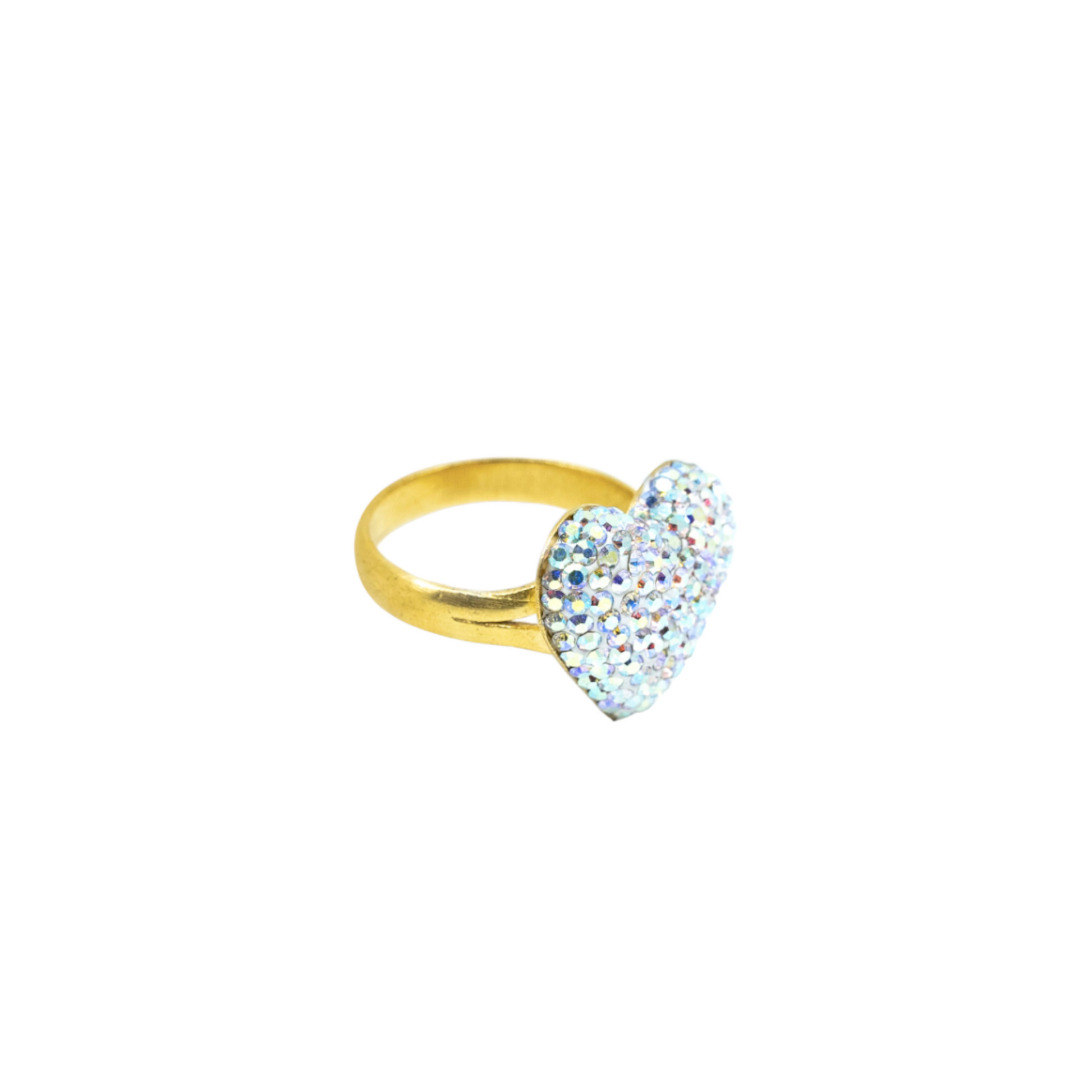 Silver Stone Gold Heart Ring - shopzeyzey