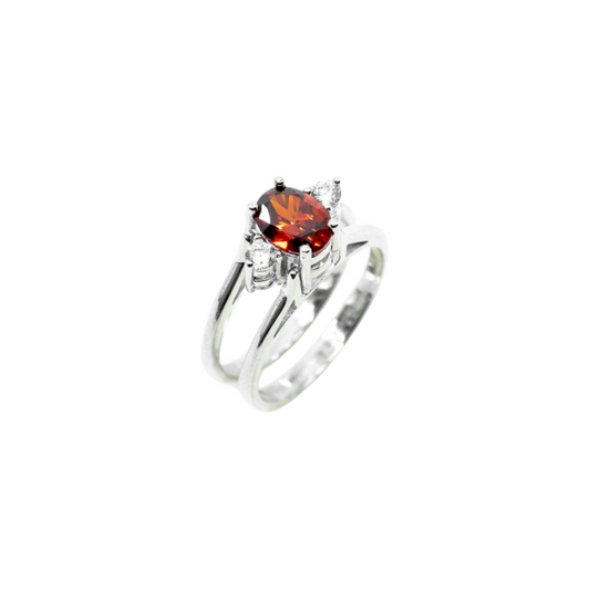 Double Round Ruby Stone Ring - shopzeyzey