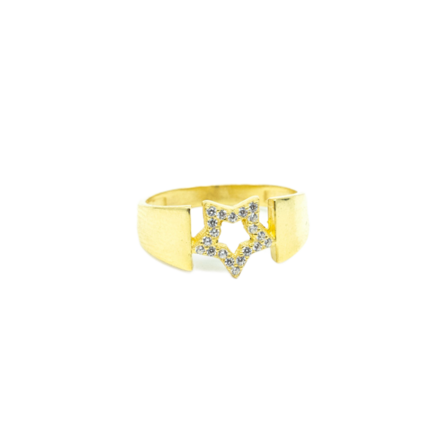 Wide Band Star Ring - shopzeyzey