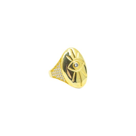 Evil Eye Signet Ring - shopzeyzey