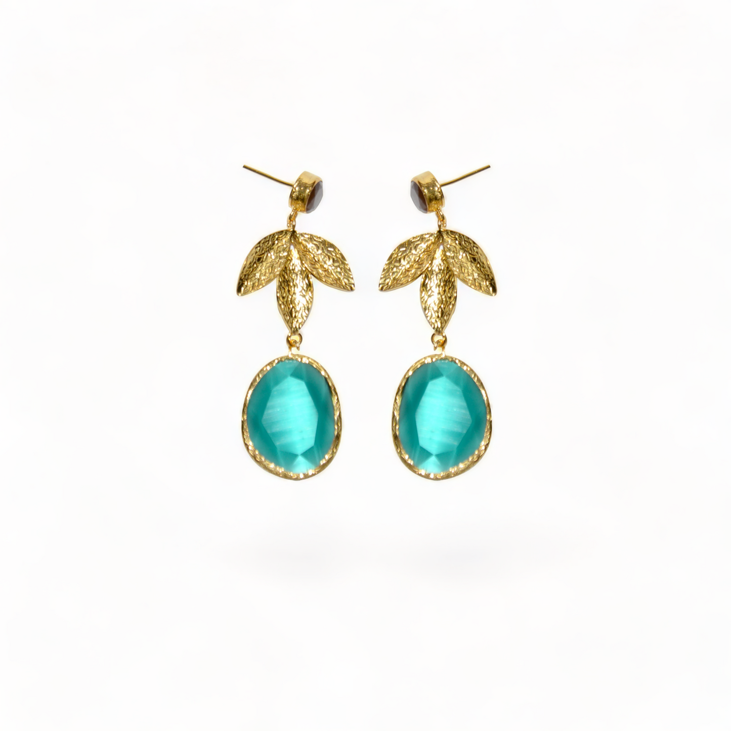 Aurora Turquoise Gold Earrings - shopzeyzey