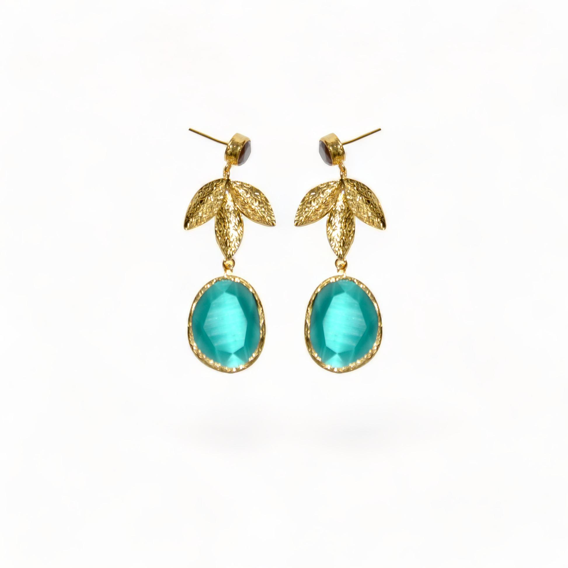 Aurora Turquoise Gold Earrings - shopzeyzey