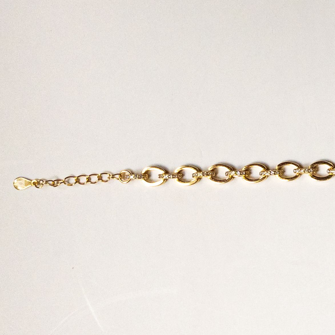 White CZ Link Chain Adjustable Bracelet