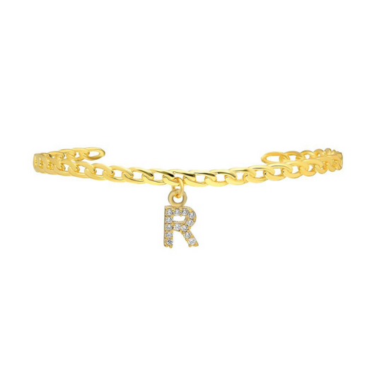 Personalized Diamond Initial Cuff - shopzeyzey