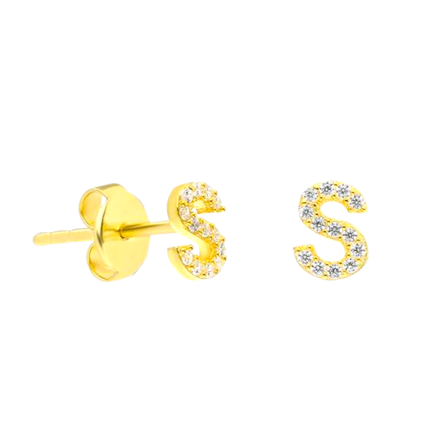 Personalized Diamond Initial Stud Earring - shopzeyzey