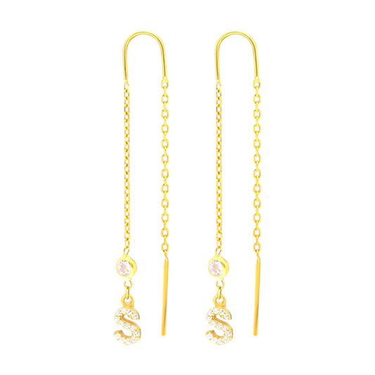 Personalized Chain Diamond Initial Earring - shopzeyzey