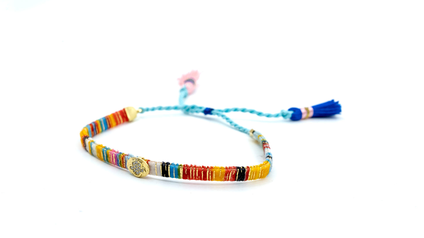 Hamza Bracelet with Colorful Thread - shopzeyzey